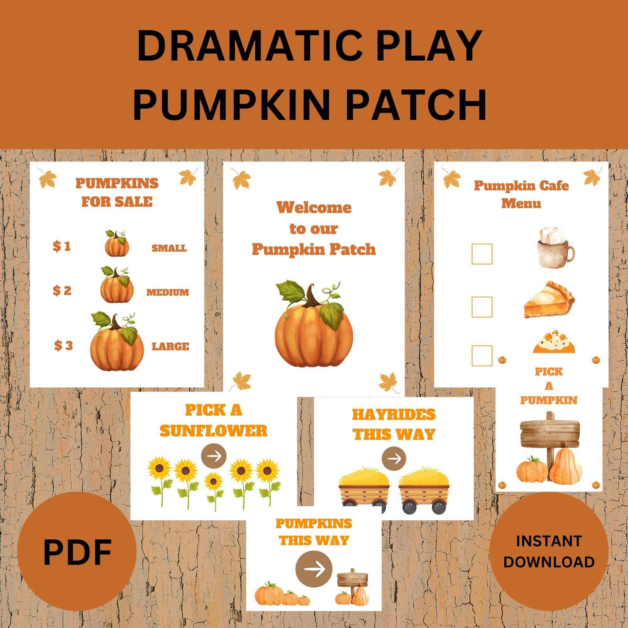 Dramatic Play/ Pretend Play/ Pumpkin Patch/ Preschool Printables with Pumpkin Patch Dramatic Play Printables