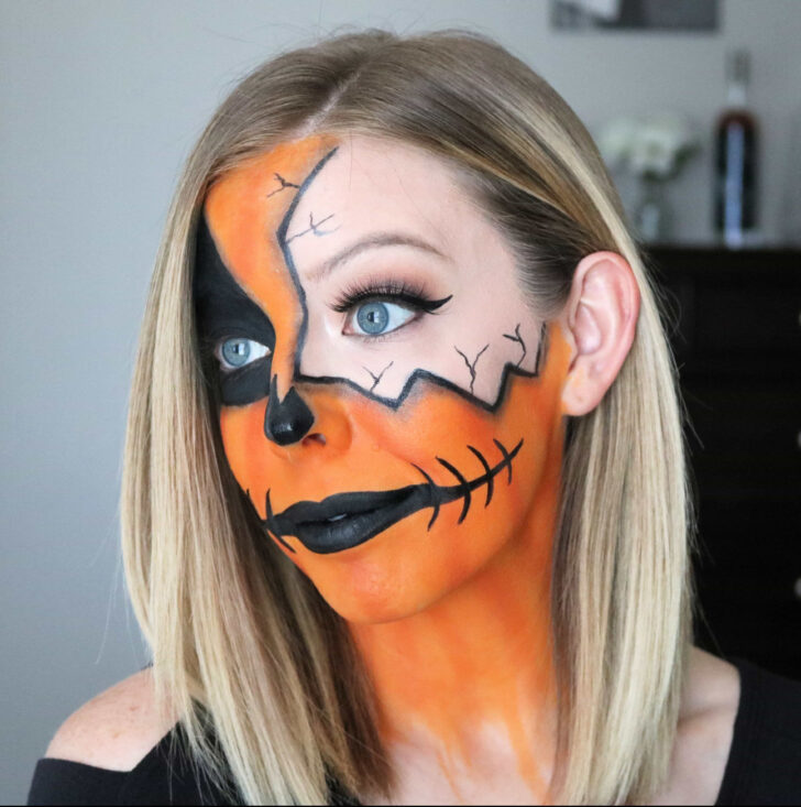 Zombie Pumpkin Face Paint
