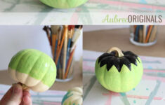 Easy Painted Pumpkins: How To Paint Simple Monster Faces - Aubree intended for Easy Zombie Pumpkin Painting