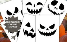 Easy Pumpkin Carving Stencils: Free Jack-O'-Lantern Faces To inside Printable Pumpkin Face Pieces