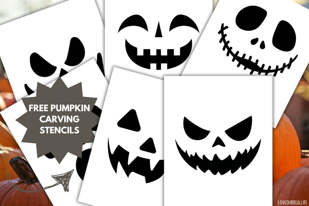 Easy Pumpkin Carving Stencils: Free Jack-O'-Lantern Faces To inside Printable Pumpkin Face Pieces