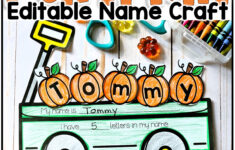 Editable Pumpkin Name Craft: Halloween Bulletin Board (Pdf) - Etsy intended for Printable Pumpkin Name Craft