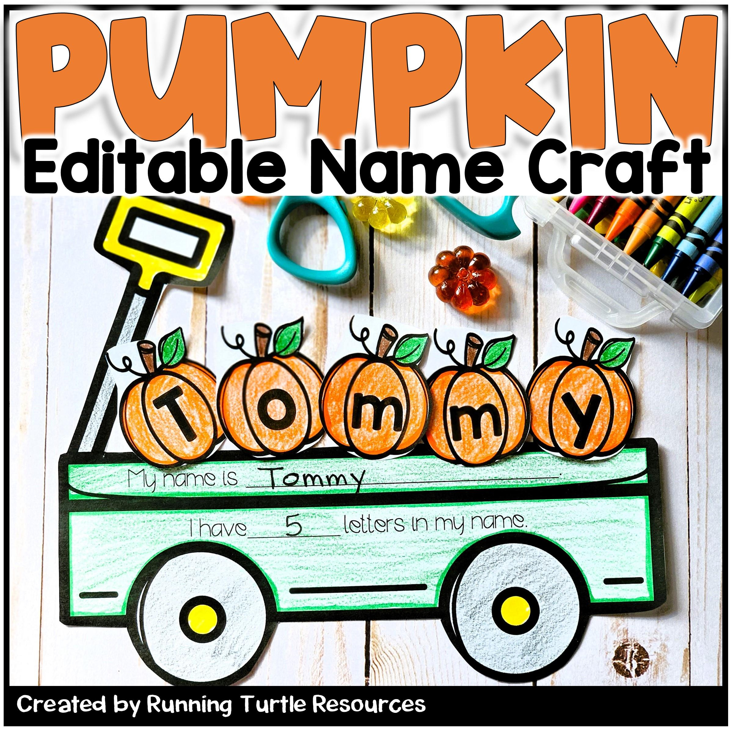 Editable Pumpkin Name Craft: Halloween Bulletin Board (Pdf) - Etsy intended for Printable Pumpkin Name Craft