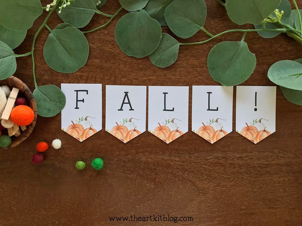 Fall/Autumn Banners {Free Printables!} - The Art Kit in Free Printable Pumpkin Banner