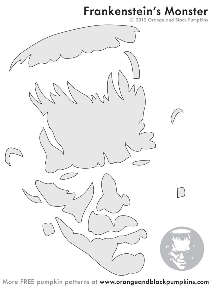 Free Printable Frankenstein Pumpkin Stencil