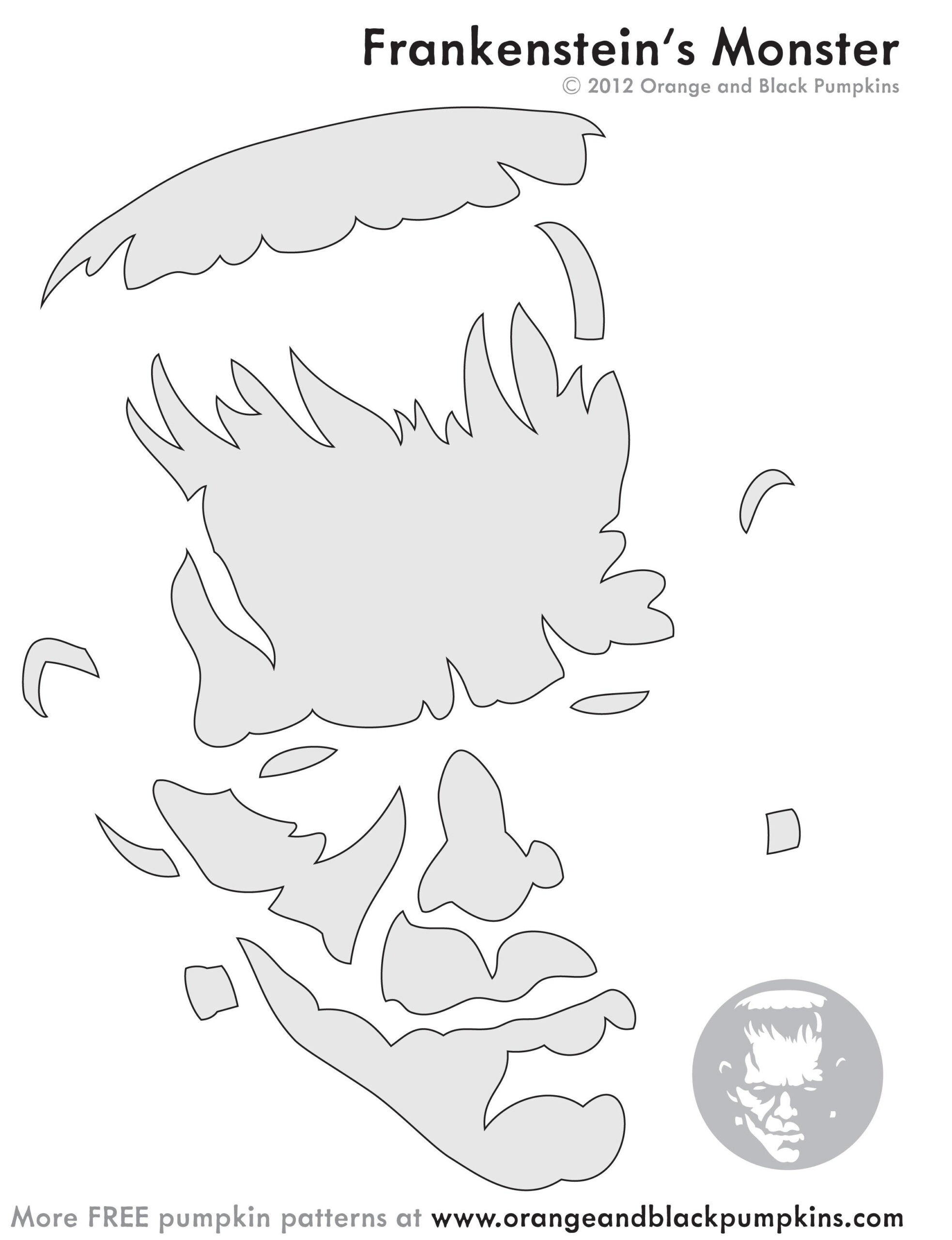 Frankenstein (Pumpkin Stencil - Pumpkin Pattern - Pumpkin Template throughout Free Printable Frankenstein Pumpkin Stencil