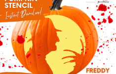 Freddy Krueger Printable Pumpkin Carving Stencil: Easy-To-Carve throughout Easy Zombie Pumpkin Stencils