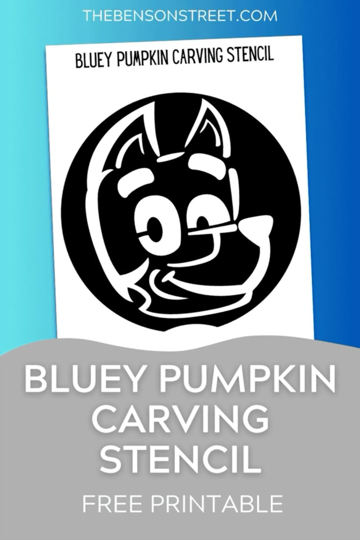 Free Bluey Pumpkin Stencil Printable: Carving Template pertaining to Bluey And Bingo Pumpkin Stencil Printable