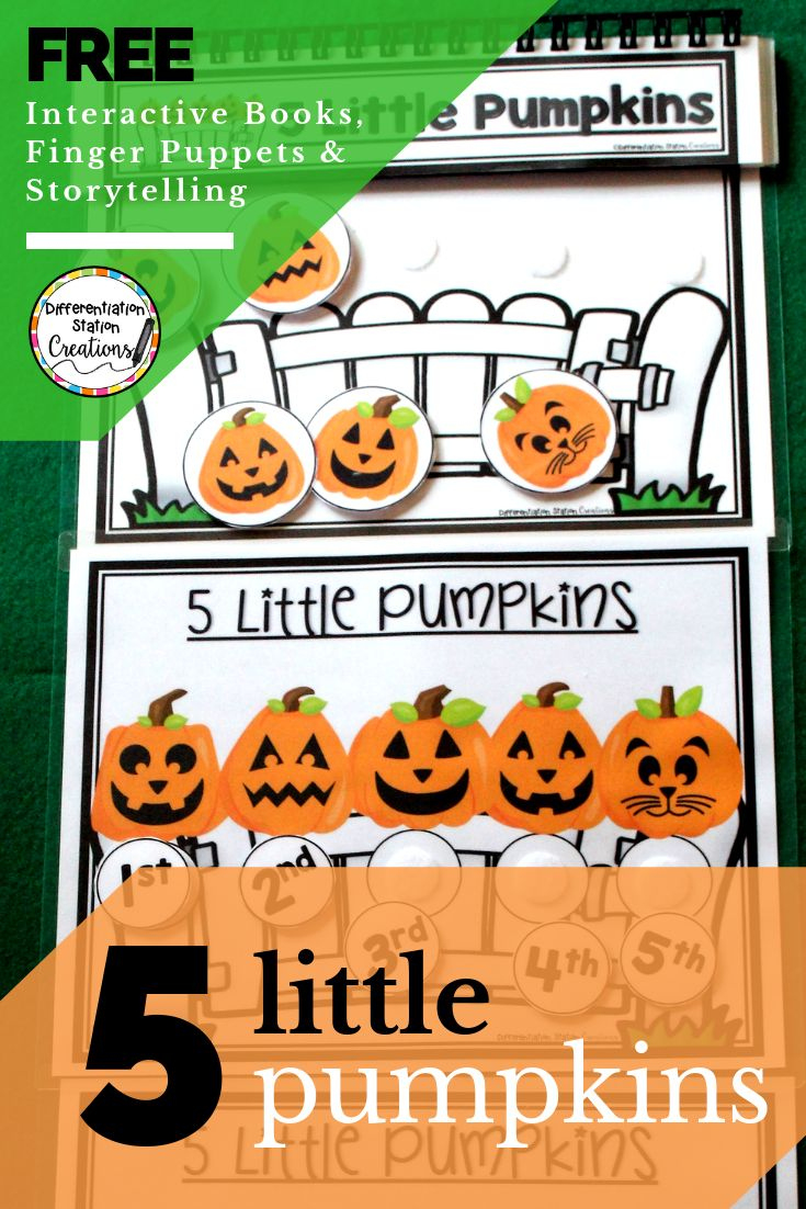 Free Five Little Pumpkins in Five Little Pumpkins Printable Finger Puppets