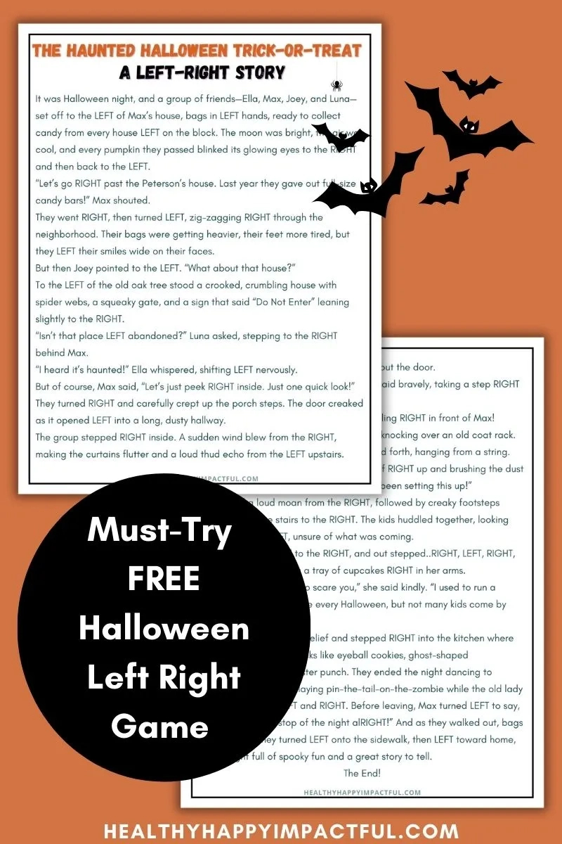 Free Halloween Left Right Game Printable (For Kids & Parties) for Pass The Pumpkin Left Right Game Free Printable