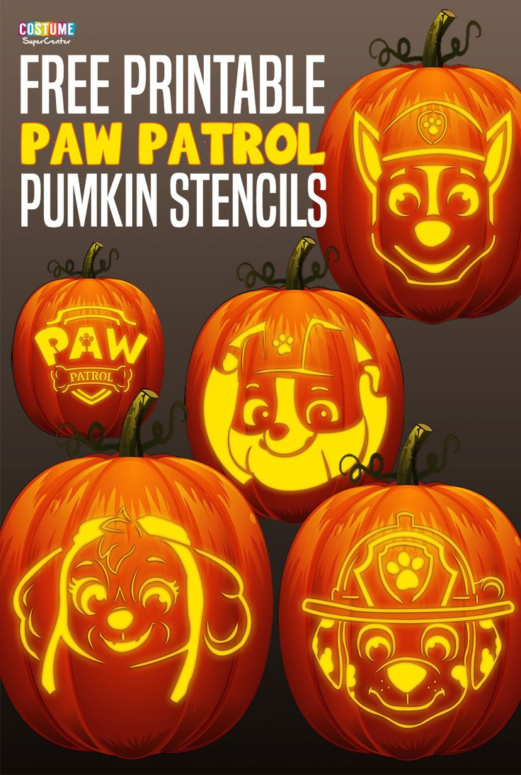 Free Paw Patrol Pumpkin Stencils | Costume Supercenter Blog inside Paw Patrol Pumpkin Printables