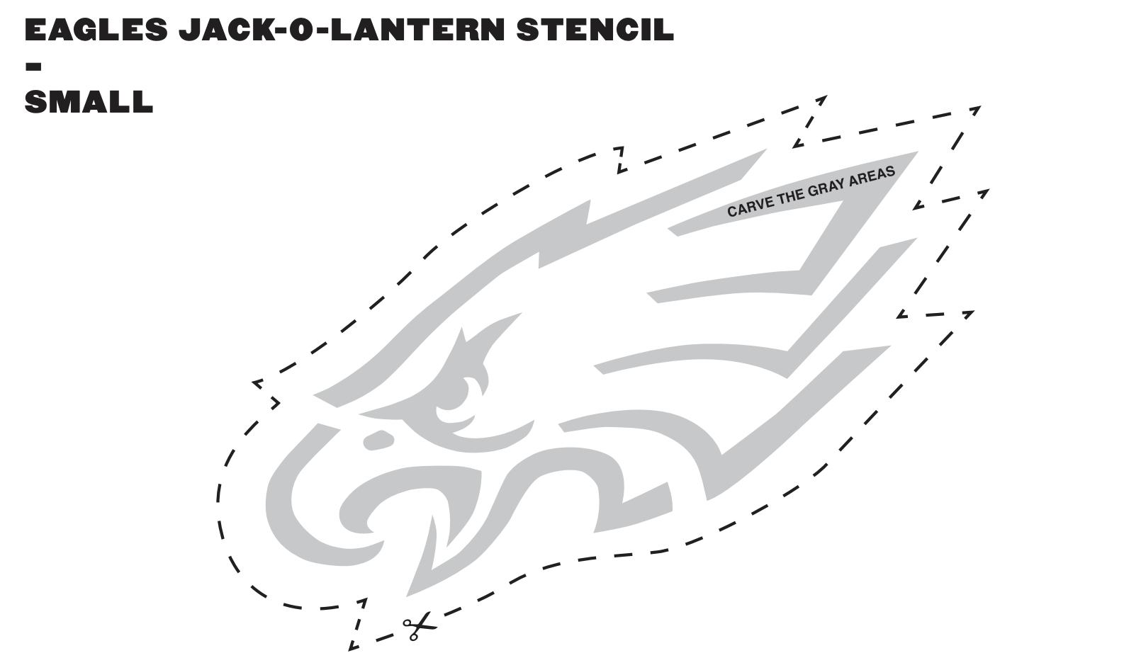 Free Philadelphia Eagles Pumpkin Carving Template And Stencil for Eagles Pumpkin Stencil Printable