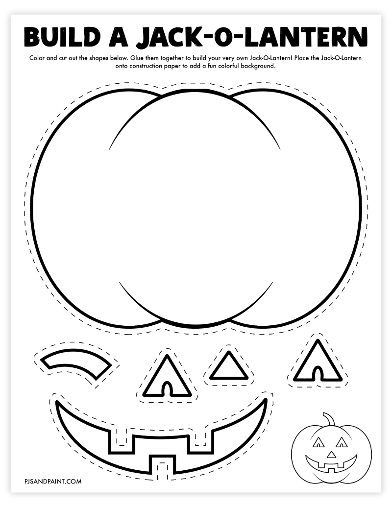 Free Printable Build A Jack-O-Lantern Craft - Pjs And Paint inside Build Your Own Pumpkin Printable