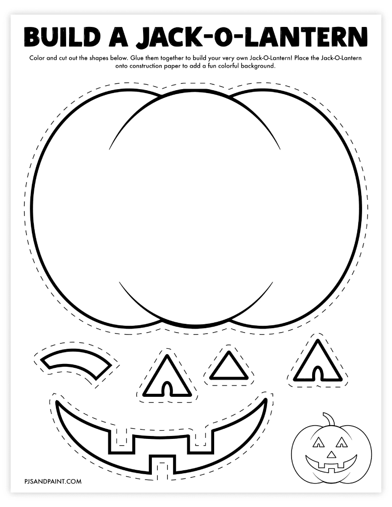 Free Printable Build A Jack-O-Lantern Craft - Pjs And Paint intended for Jack O Lantern Pumpkin Printable