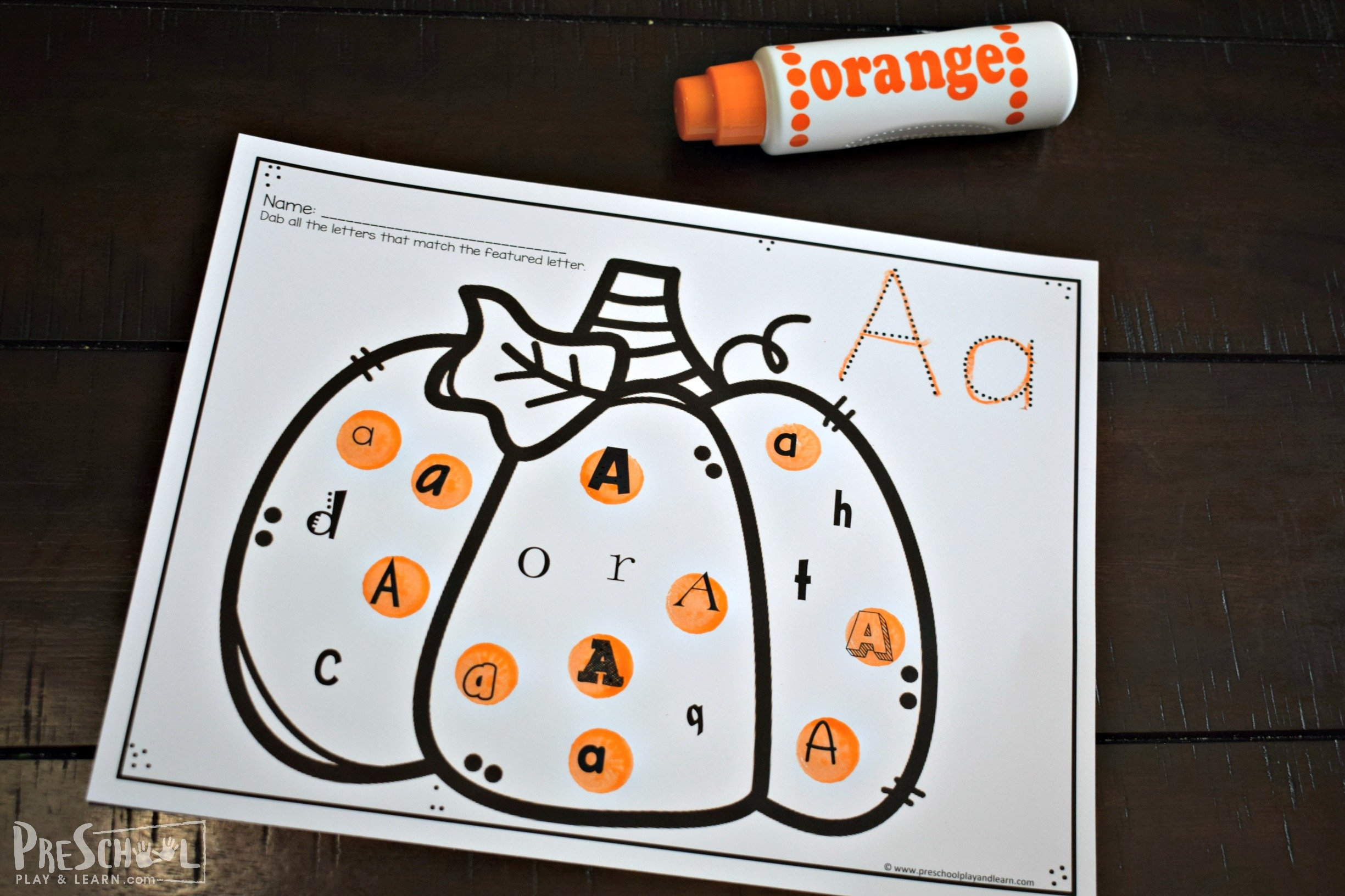 Free Printable Fall Pumpkin Find The Letter Worksheets Activity with regard to Pumpkin Letter Matching Printable Free