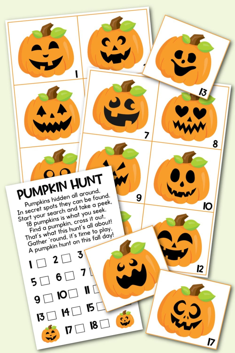 Free Printable Fall Pumpkin Hunt Game - Kara Creates with regard to Pumpkin Scavenger Hunt Printable