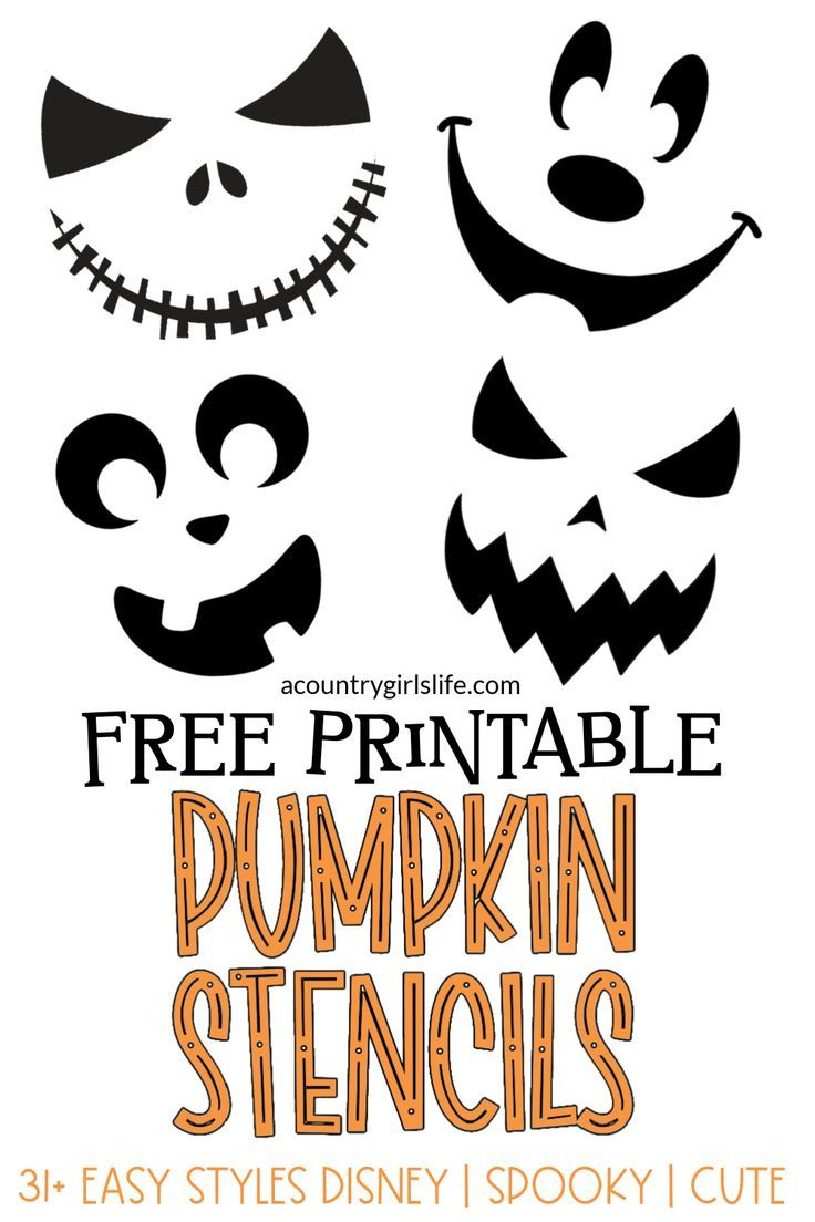 Free Printable Pumpkin Carving Stencils | Templates That Are Easy for Printable Pumpkin Stencils Cute