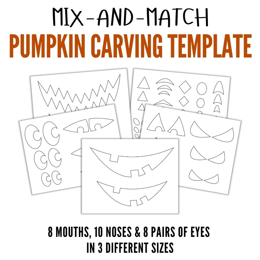 Free Printable Pumpkin Carving Template - The Craft-At-Home Family in Pumpkin Eyes And Mouth Printable