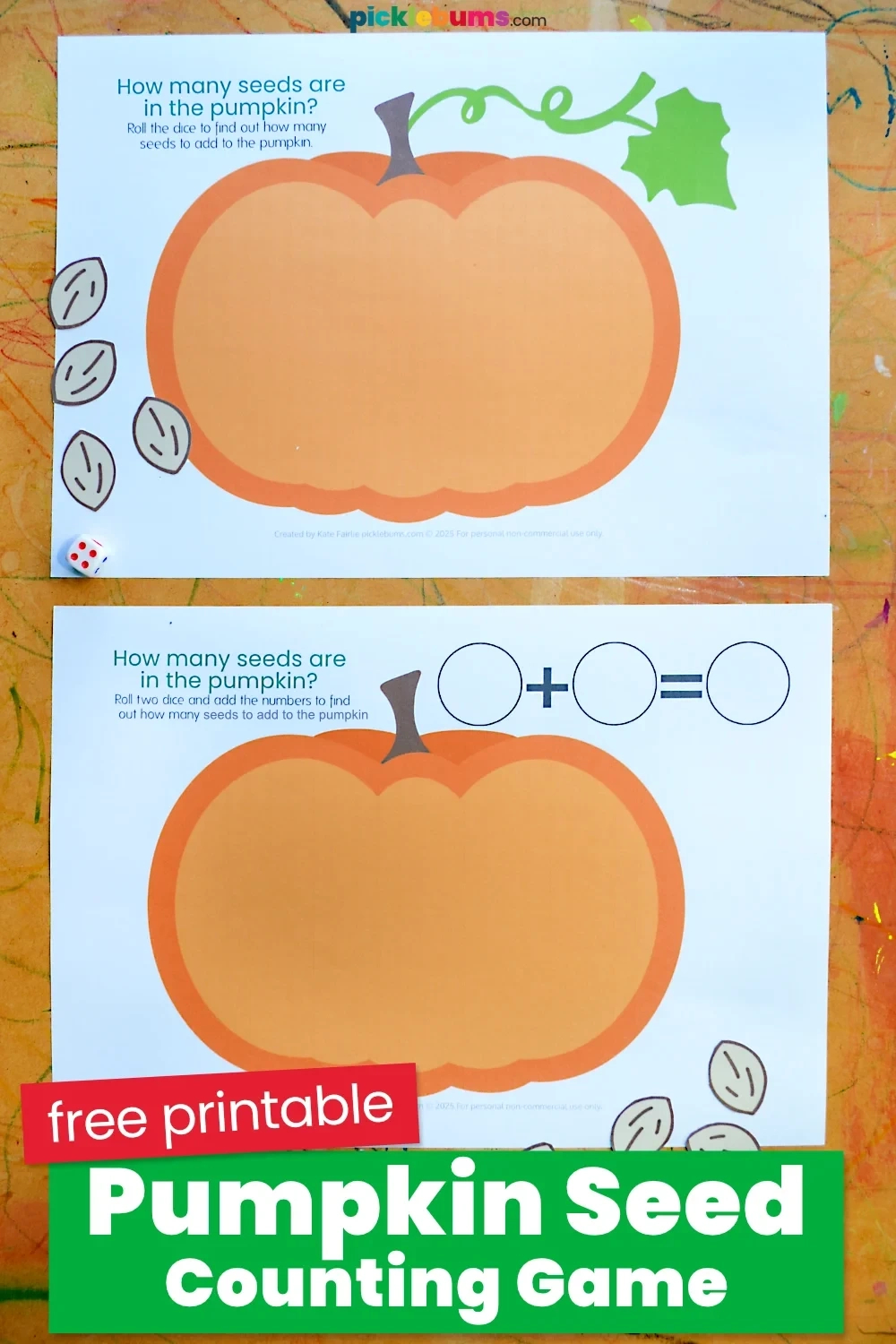 Free Printable Pumpkin Counting Activity - Picklebums with Counting Pumpkin Seeds Printable