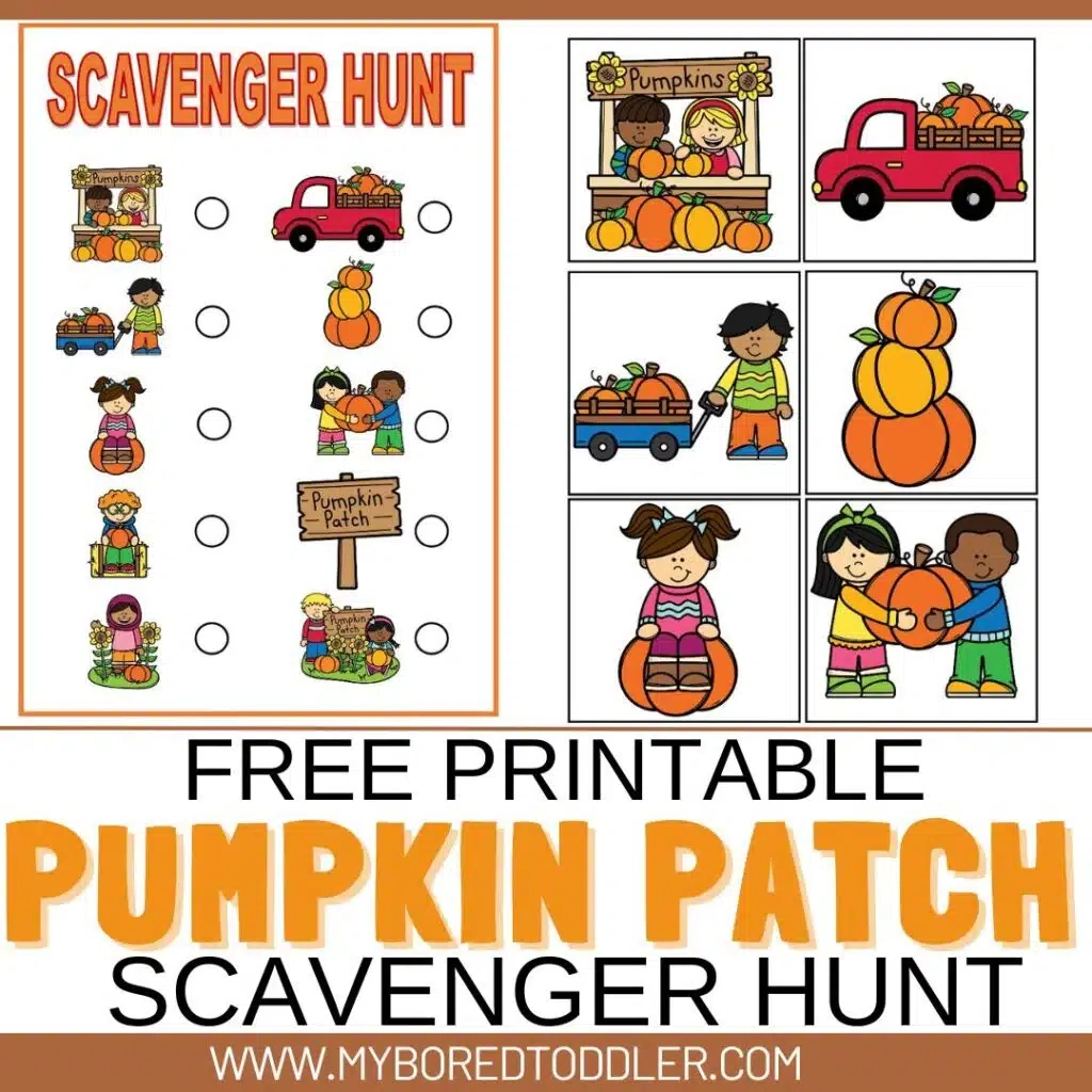 Free Printable Pumpkin Patch Scavenger Hunt - My Bored Toddler in Printable Pumpkin Patch Scavenger Hunt