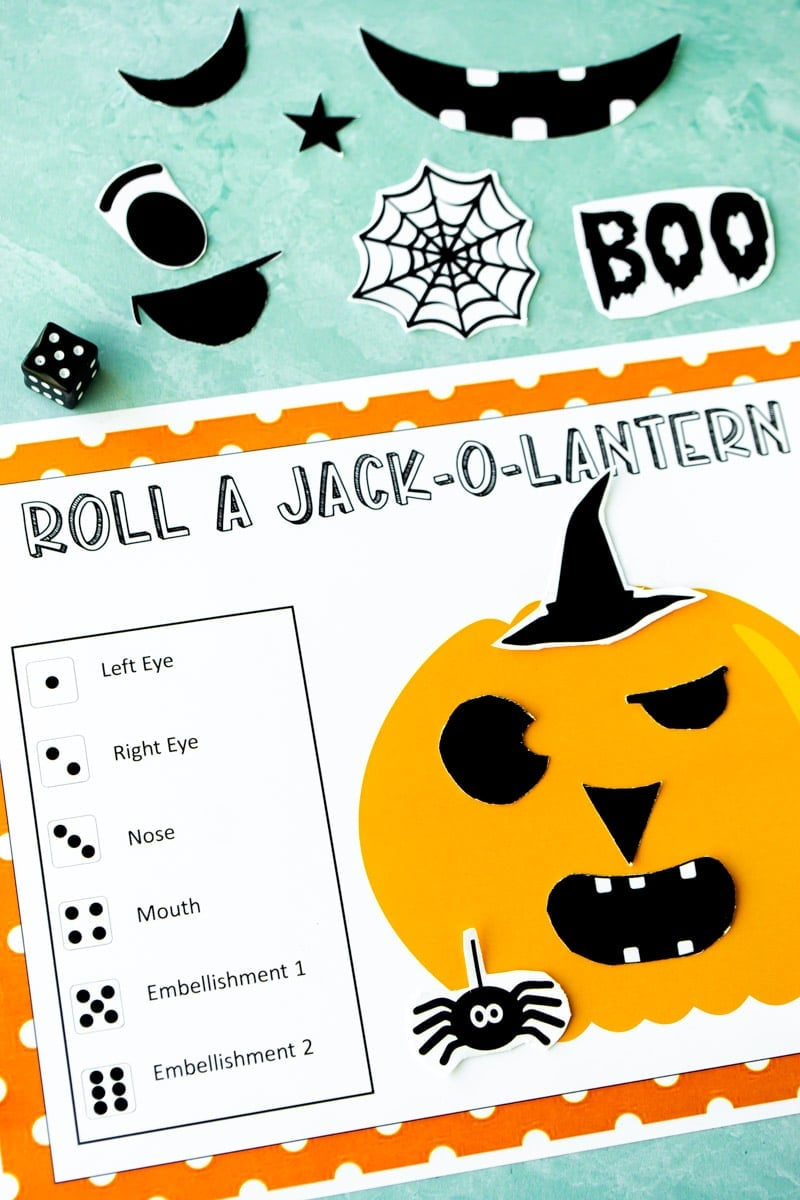 Free Printable Roll A Jack O Lantern Dice Game - Play Party Plan regarding Roll A Pumpkin Game Printable