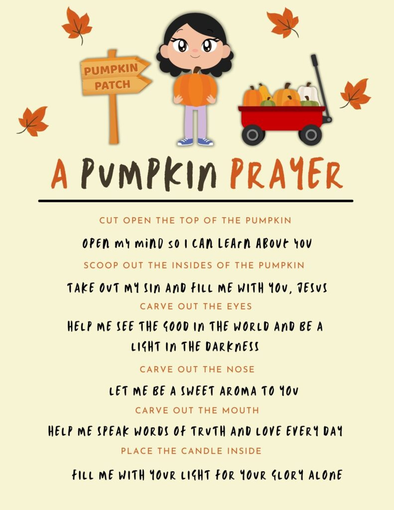 Free Pumpkin Prayer Activities | Healing Home throughout Free Printable Pumpkin Prayer