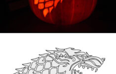 Game Of Thrones - House Stark Sigil Stencil 2 with Game of Thrones Pumpkin Stencil Printable