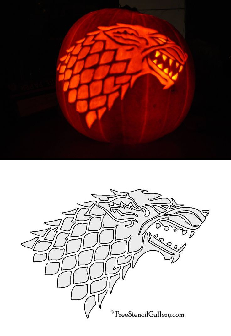 Game Of Thrones - House Stark Sigil Stencil 2 with Game of Thrones Pumpkin Stencil Printable