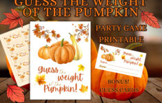 Guess Pumpkin Weight - Etsy within Printable Guess The Weight Of The Pumpkin Template