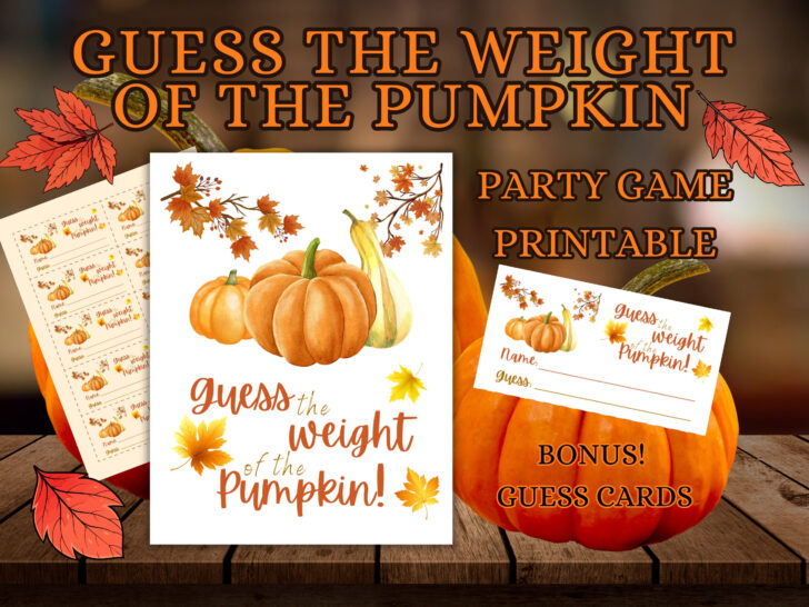 Printable Guess The Weight of The Pumpkin Template Printable Guess The Weight of The Pumpkin Template