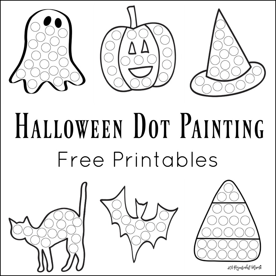 Halloween Dot Painting {Free Printables} - The Resourceful Mama intended for Pumpkin Do A Dot Free Printable