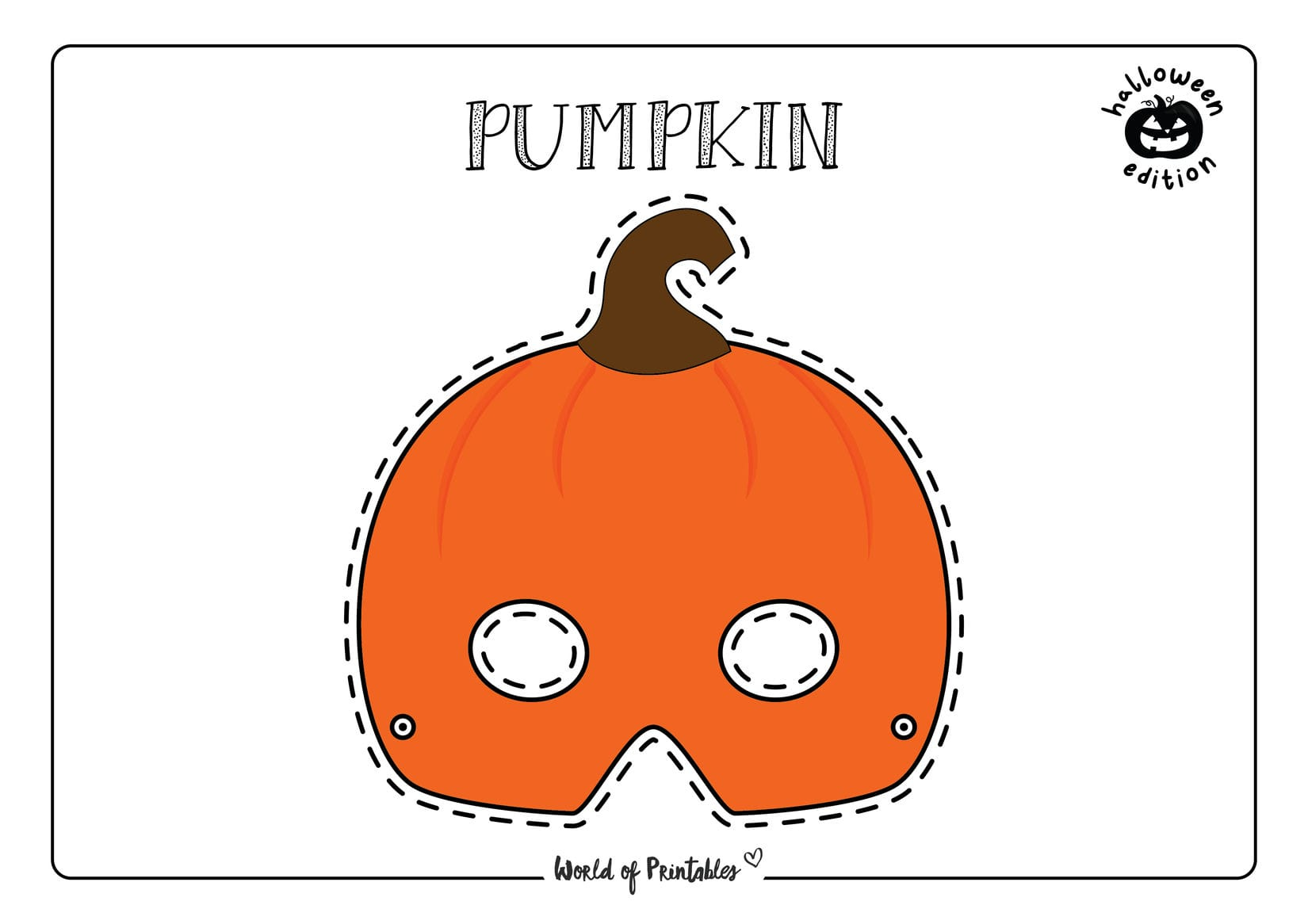 Halloween Mask Printables - World Of Printables inside Pumpkin Face Mask Printable