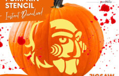 Halloween Pumpkin Carving Template | Horror Movie Jigsaw Saw in Printable Exorcist Pumpkin Stencil