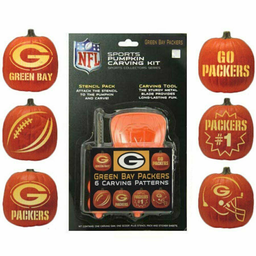 Halloween Sports Pumpkin Carving Kit Green Bay Packers 6 Stencil regarding Green Bay Packers Pumpkin Stencil Printable