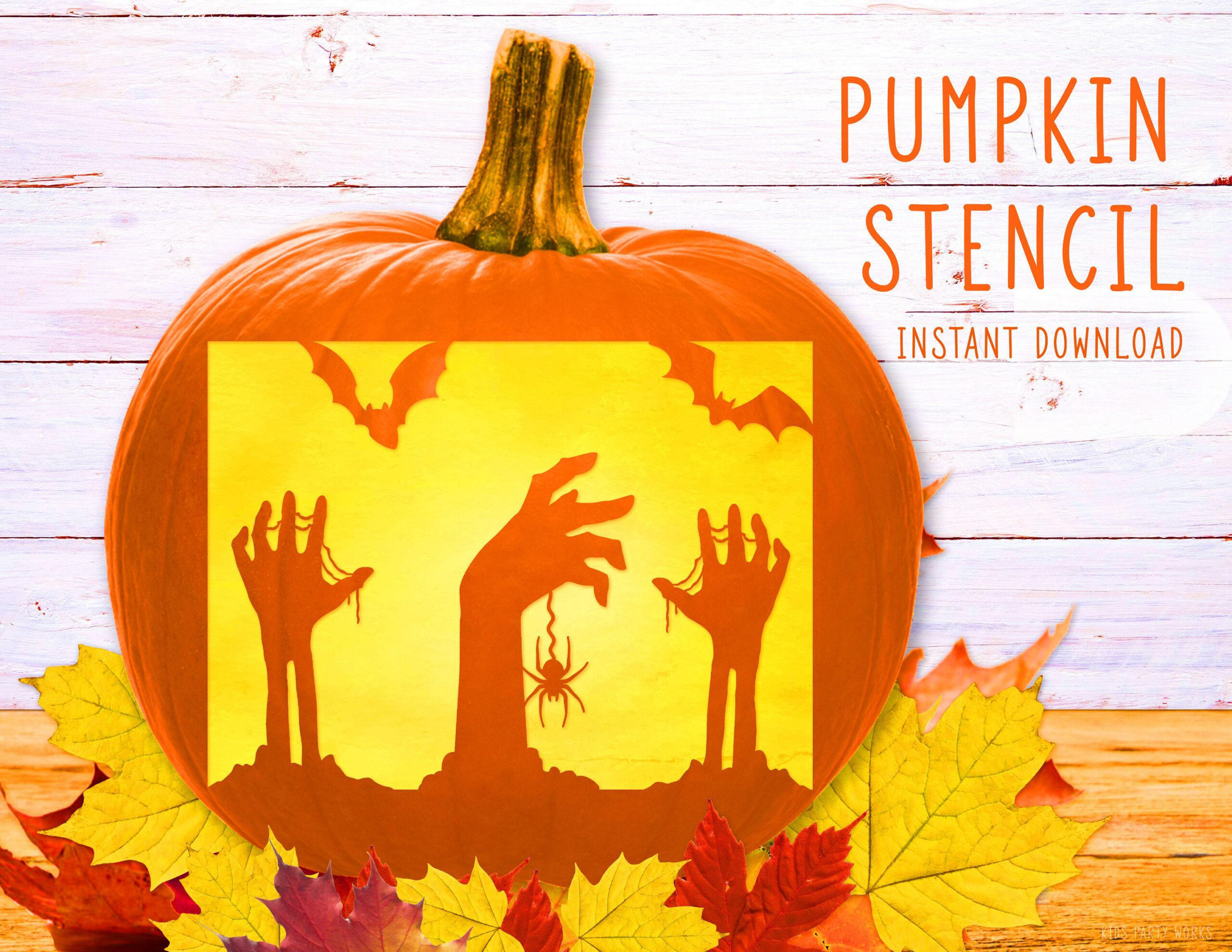 Halloween Zombie Hands Pumpkin Stencil, Graveyard Spooky Hand pertaining to Zombie Stencil For Pumpkins