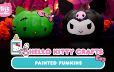 Hello Kitty Painted Pumpkins | Hello Kitty Crafts throughout Zombie Hello Kitty Pumpkin