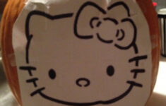 Hello Kitty Pumpkin Carving Tutorial regarding Printable Hello Kitty Pumpkin Carving Stencil