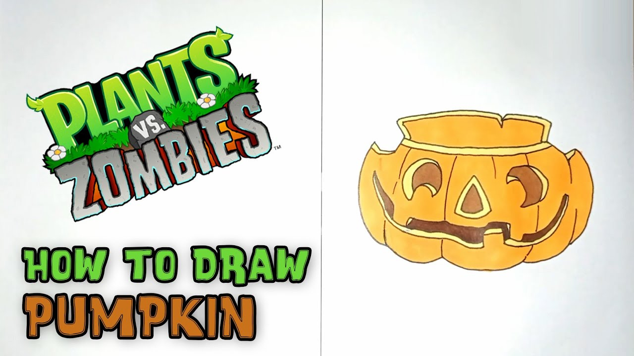 How To Draw Pumpkin - Plants Vs Zombies in Plants Vs Zombies Pumpkin Stencil