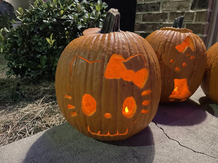 Jack O Lantern Printable Hello Kitty Pumpkin Stencil