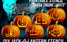 Instant Download Pumpkin Stencil: Printable "Check Engine Lights within Printable Check Engine Light Pumpkin Stencil