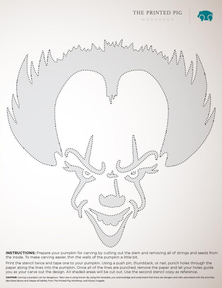 Free Pennywise Pumpkin Stencil Printable