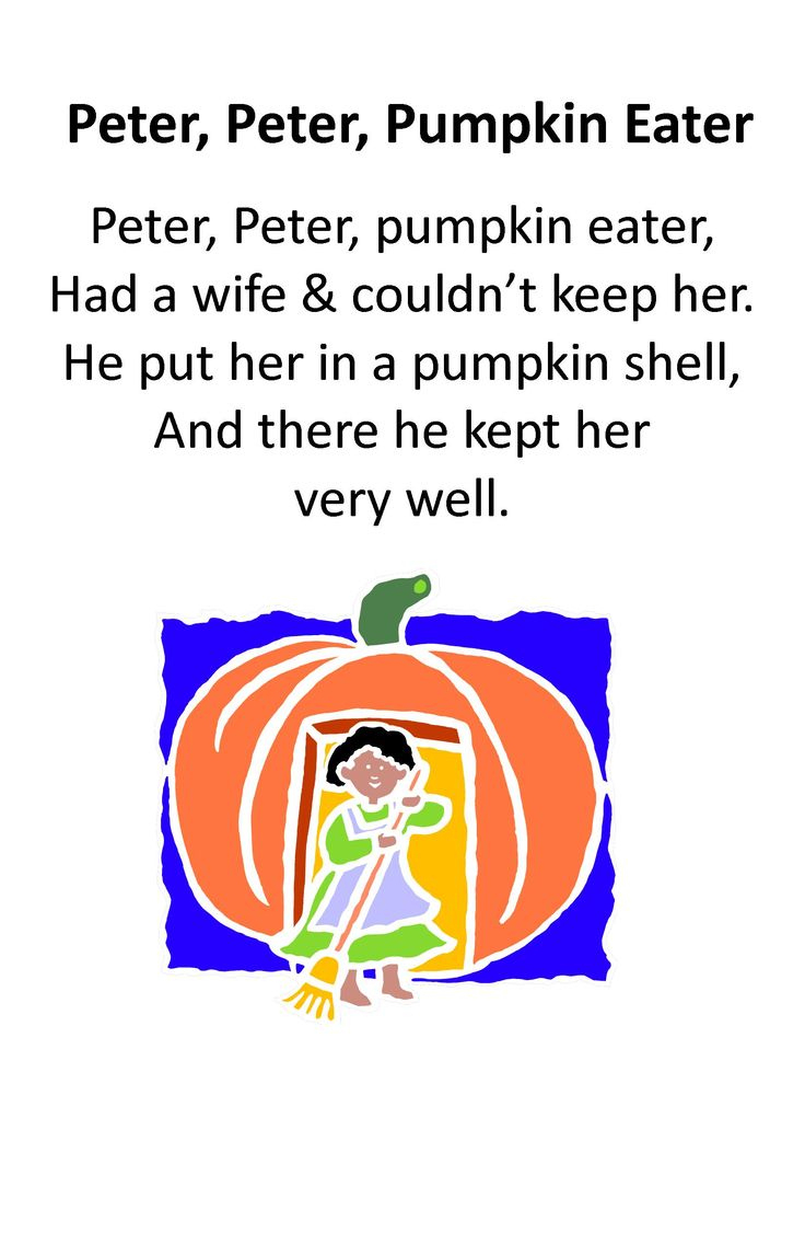 Itty Bitty Rhyme: Peter, Peter, Pumpkin Eater with regard to Peter Peter Pumpkin Eater Poem Printable