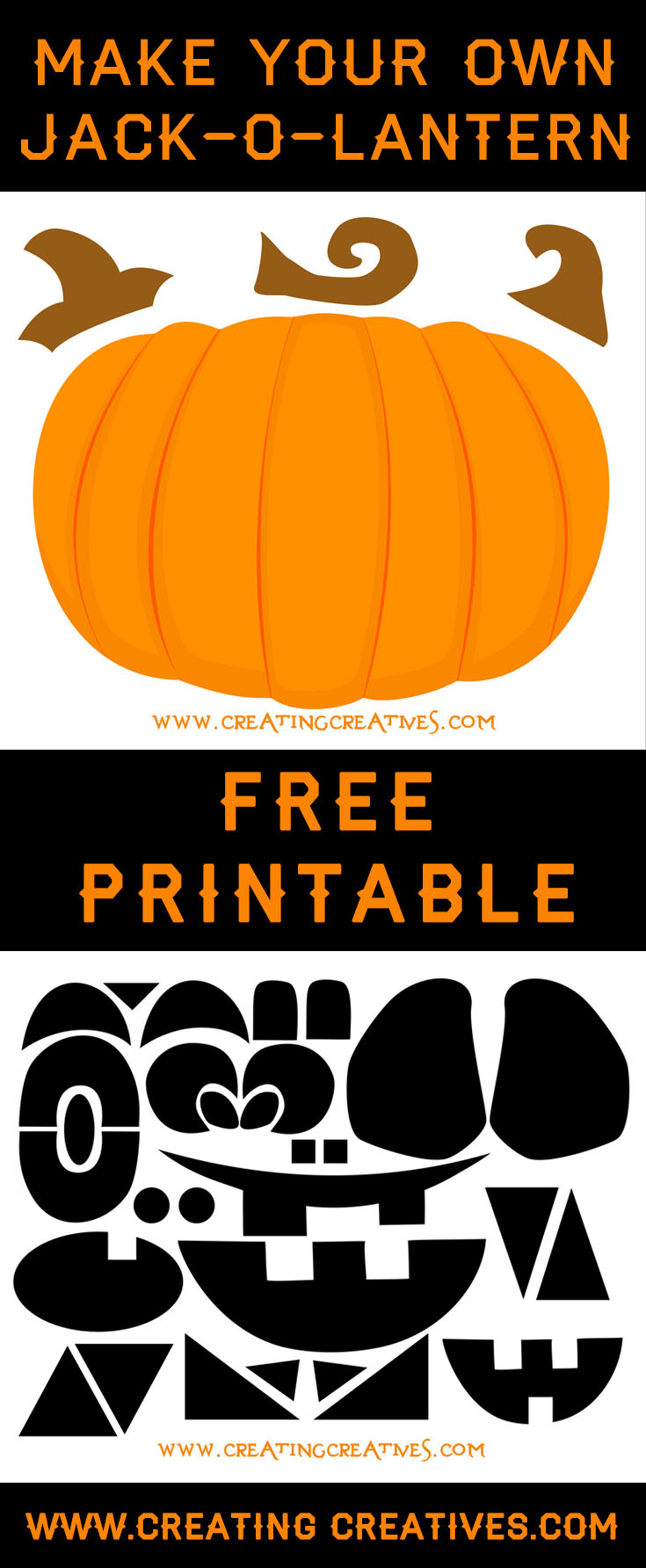 Jack-O-Lantern Face Board With Free Printable - Creating Creatives within Make A Pumpkin Face Printable