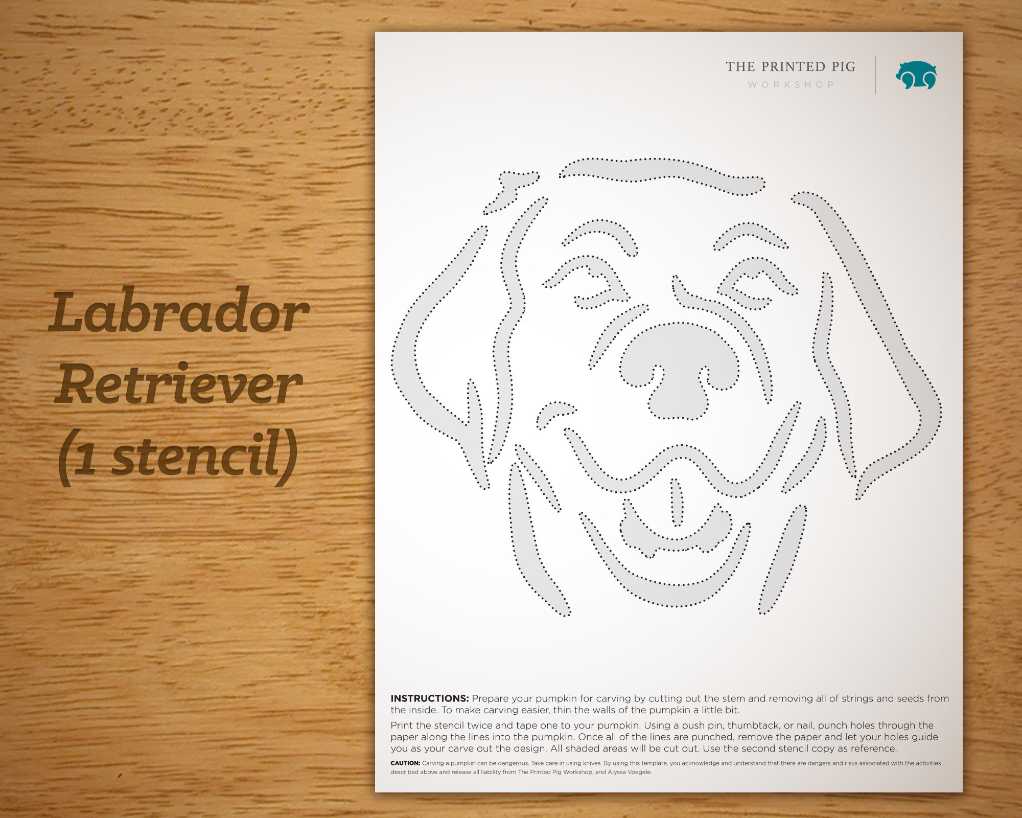 Labrador Retriever Pumpkin Carving Pattern (Printable Pdf) - Etsy intended for Labrador Pumpkin Stencil Printable