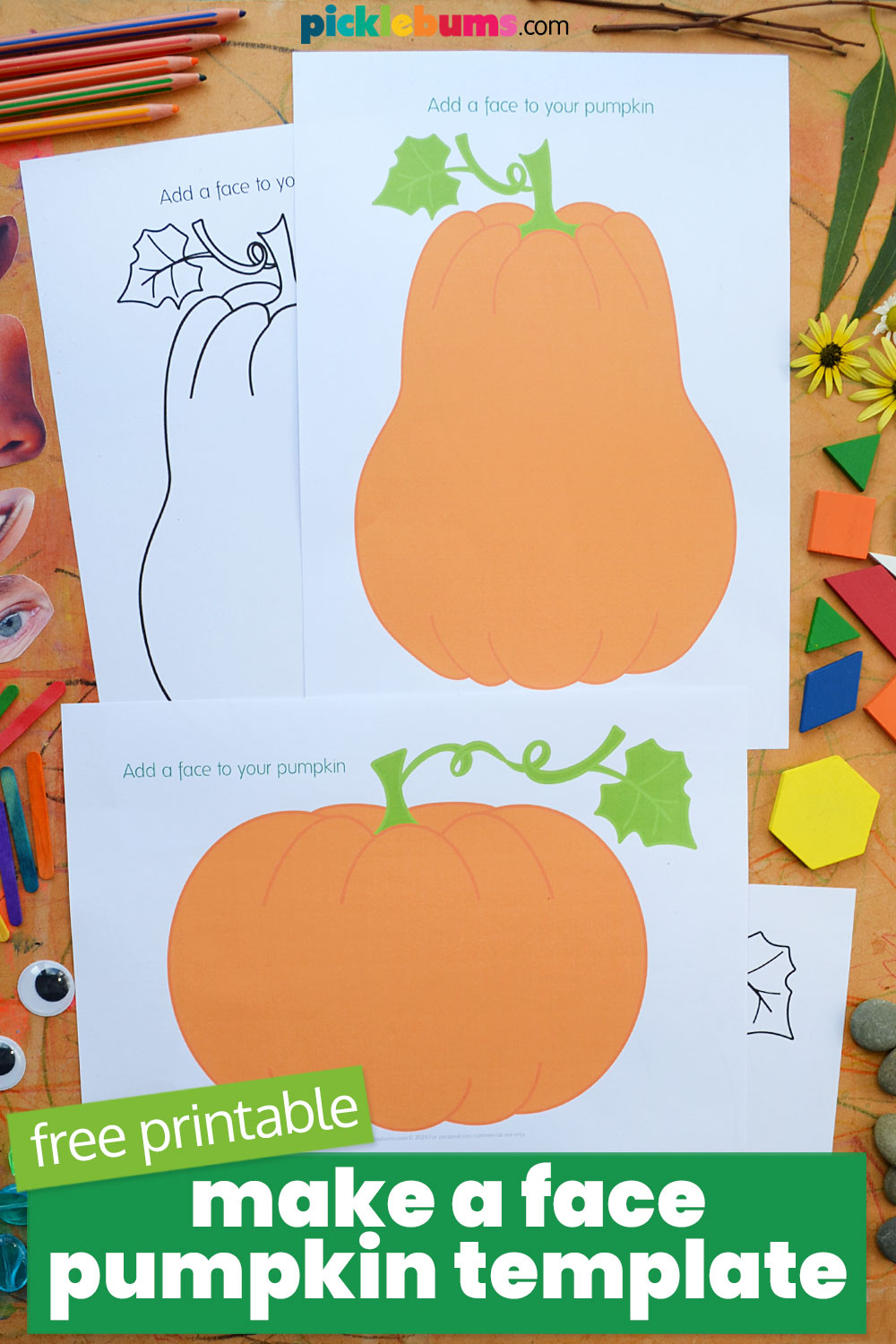 Make A Pumpkin Face - Free Printable Pumpkin Templates - Picklebums in Make A Pumpkin Face Printable