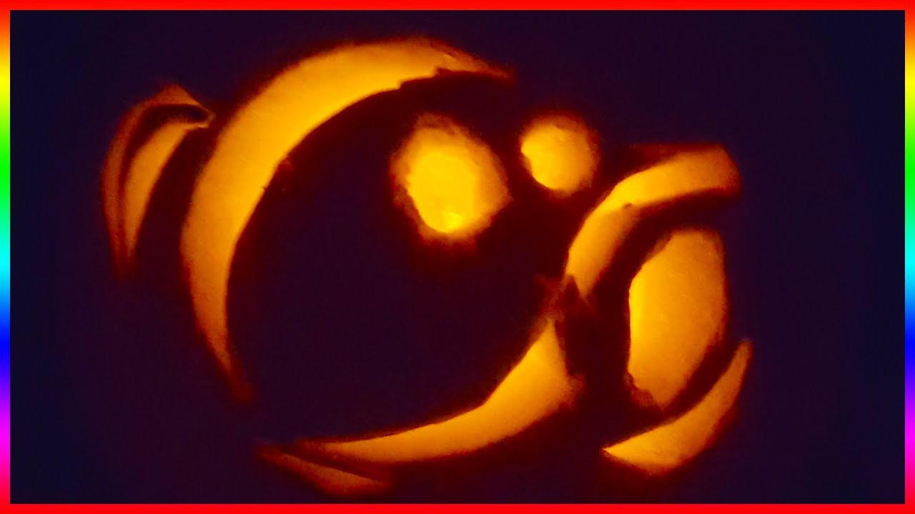 Making A Peashooter Pumpkin! in Plants Vs Zombies Pumpkin Stencil