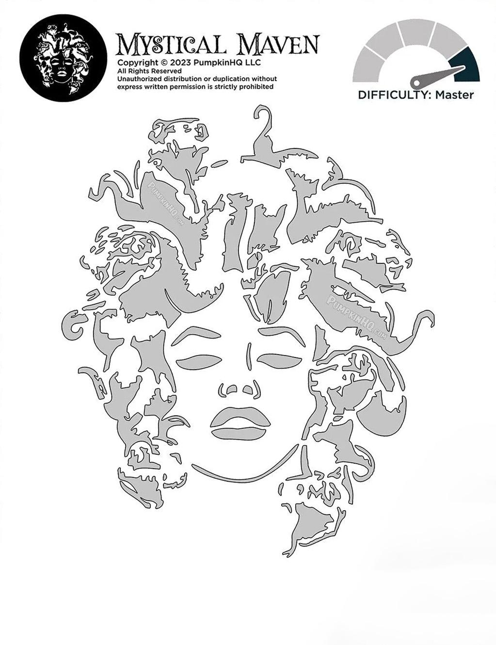 Medusa (Pumpkin Stencil - Pumpkin Pattern - Pumpkin Template intended for Printable Medusa Pumpkin Stencil