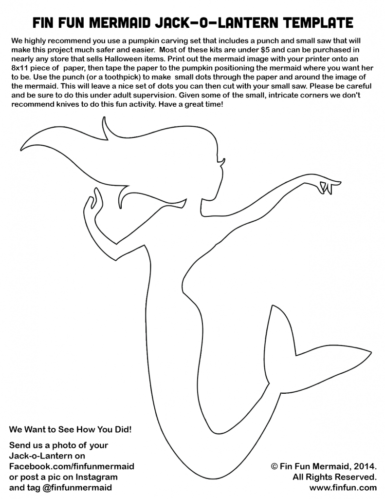 Mermaid Pumpkin Carving Template – Finfriends within Printable Little Mermaid Pumpkin Stencils