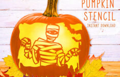 Mummy Pumpkin Stencil, Spooky Printable Stencil, Jack O' Lantern throughout Printable Mummy Pumpkin Stencil