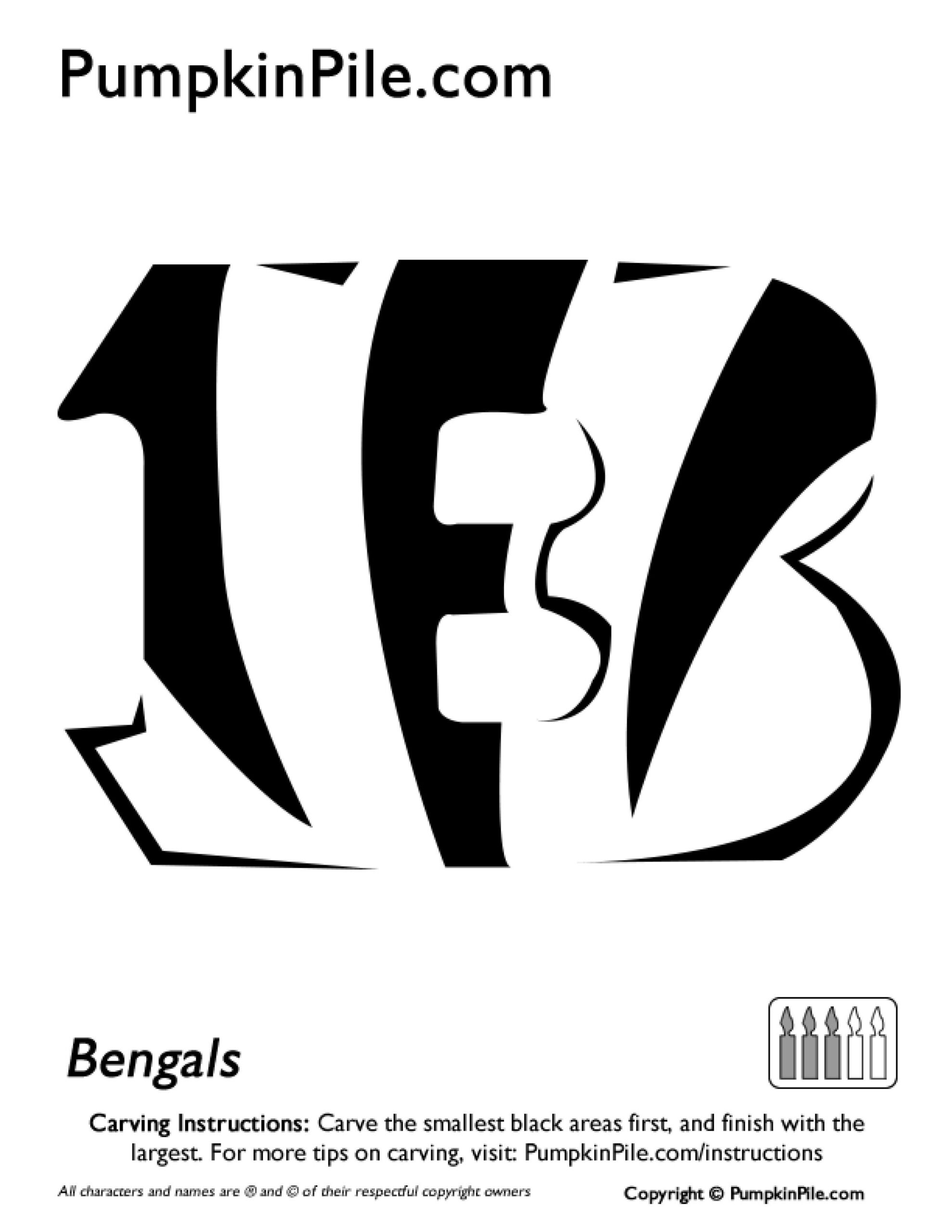 Nfl: Cincinnati Bengals (Free Pumpkin Stencil - Pumpkin Pattern in Nfl Pumpkin Stencils Free Printable